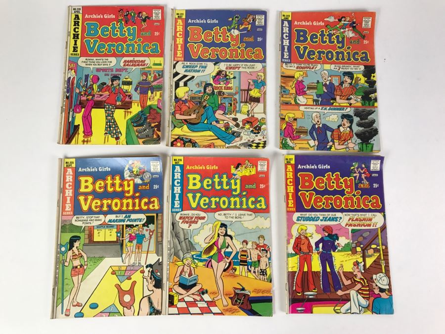 (6) Betty And Veronica Comic Books #220, 221, 222, 225, 226, 227
