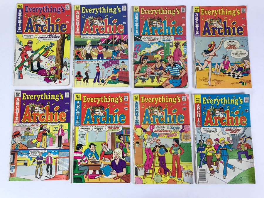 (8) Everything's Archie #39, 40, 41, 43, 44, 47, 49, 64 Comic Books
