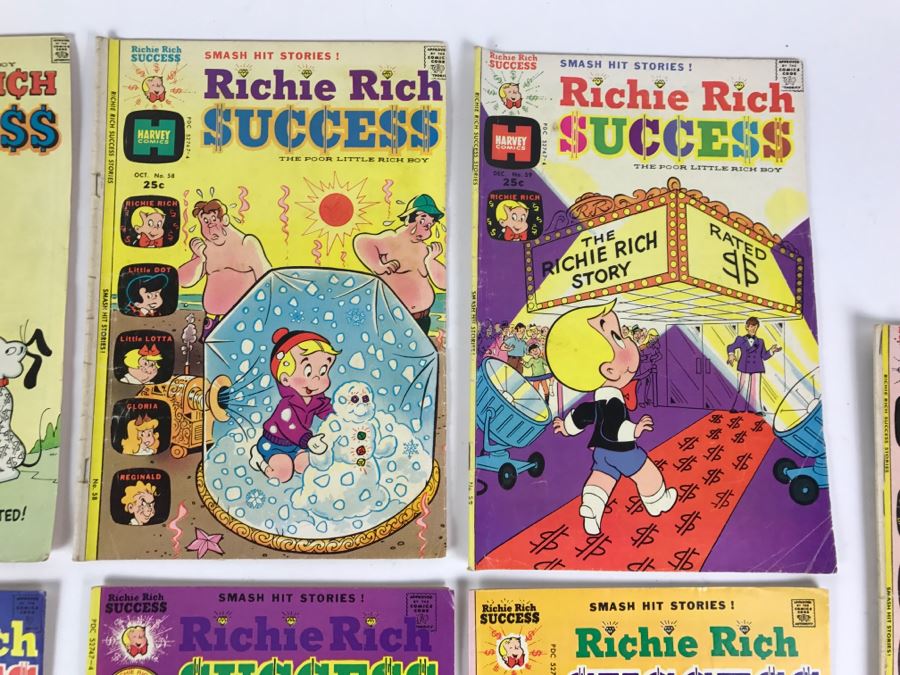 (9) Richie Rich Success #66, 67, 58, 59, 57, 60, 62, 63, 64 Comic Books [Photo 4]