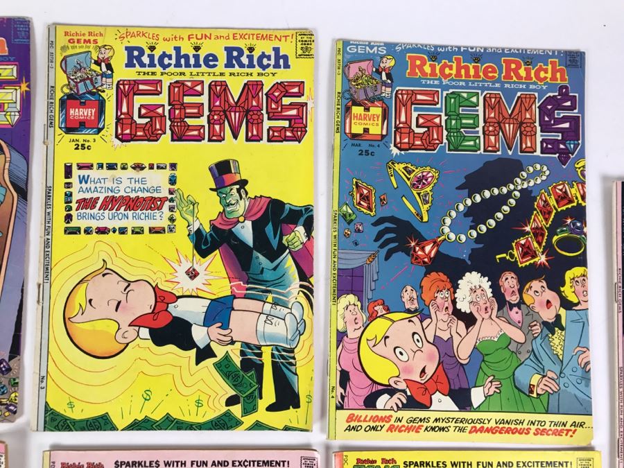 (9) Richie Rich Gems #1, 2, 3, 4, 5, 6, 7, 9, 12 Comic Books [Photo 4]
