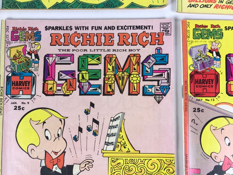 (9) Richie Rich Gems #1, 2, 3, 4, 5, 6, 7, 9, 12 Comic Books [Photo 11]