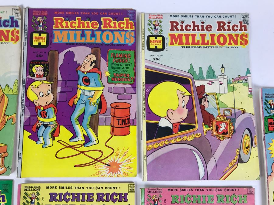 Richie Rich Millions #65, 67, 68, 69, 71, 72, 73, 75, 77 Comic Books [Photo 4]