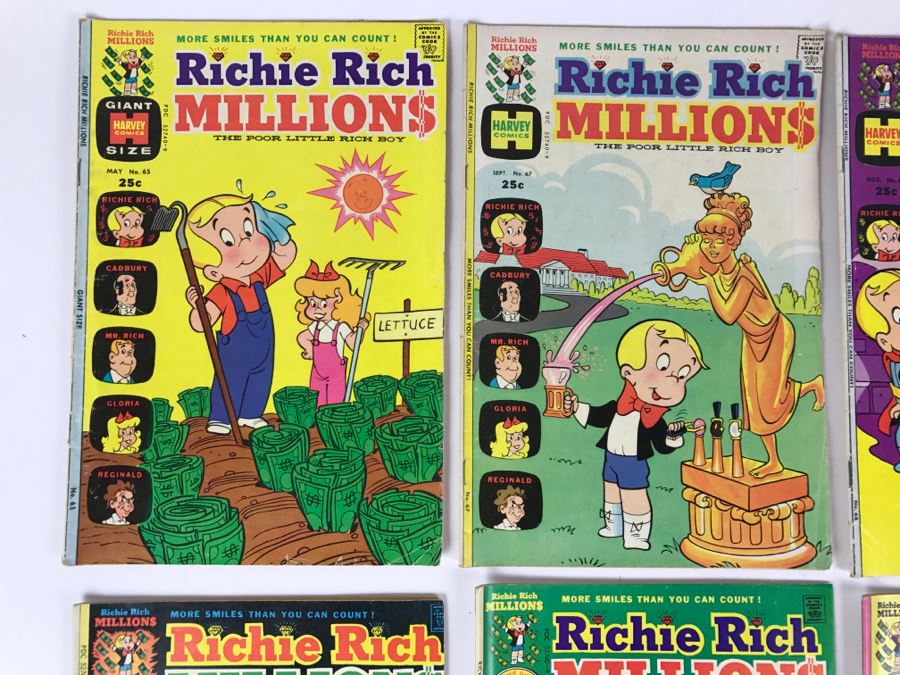 Richie Rich Millions #65, 67, 68, 69, 71, 72, 73, 75, 77 Comic Books [Photo 2]