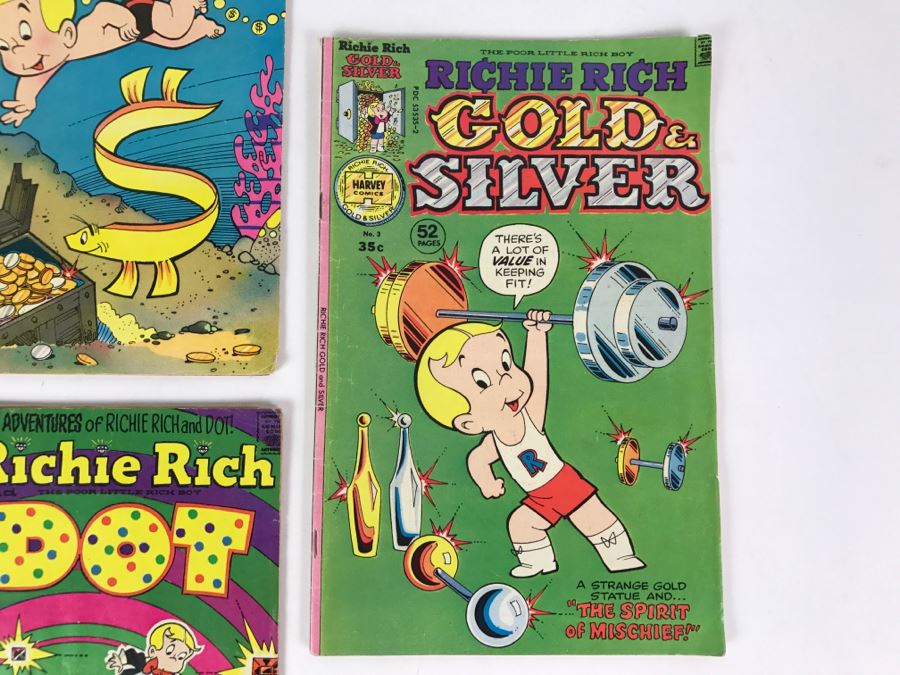 (5) Richie Rich Gold & Silver #1, 1, 3, 6, Richie Rich Dot #1 Comic Books [Photo 4]
