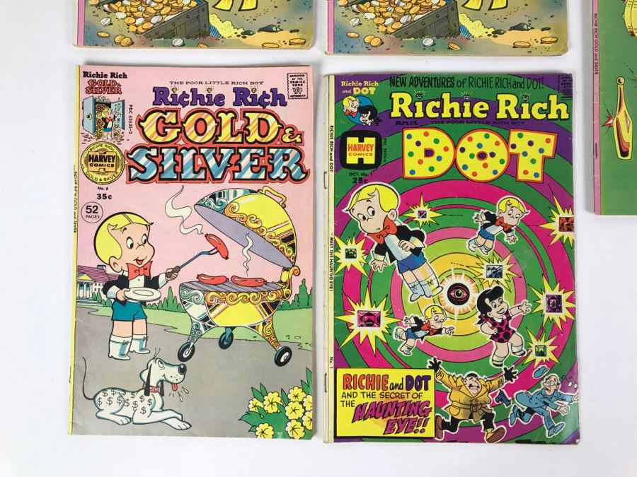 (5) Richie Rich Gold & Silver #1, 1, 3, 6, Richie Rich Dot #1 Comic Books [Photo 6]