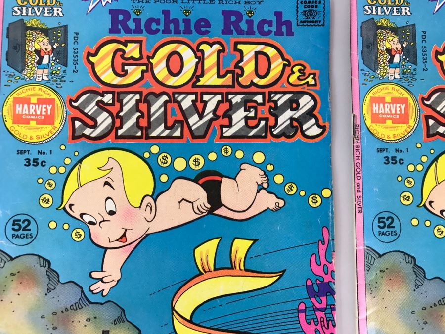 (5) Richie Rich Gold & Silver #1, 1, 3, 6, Richie Rich Dot #1 Comic Books [Photo 3]
