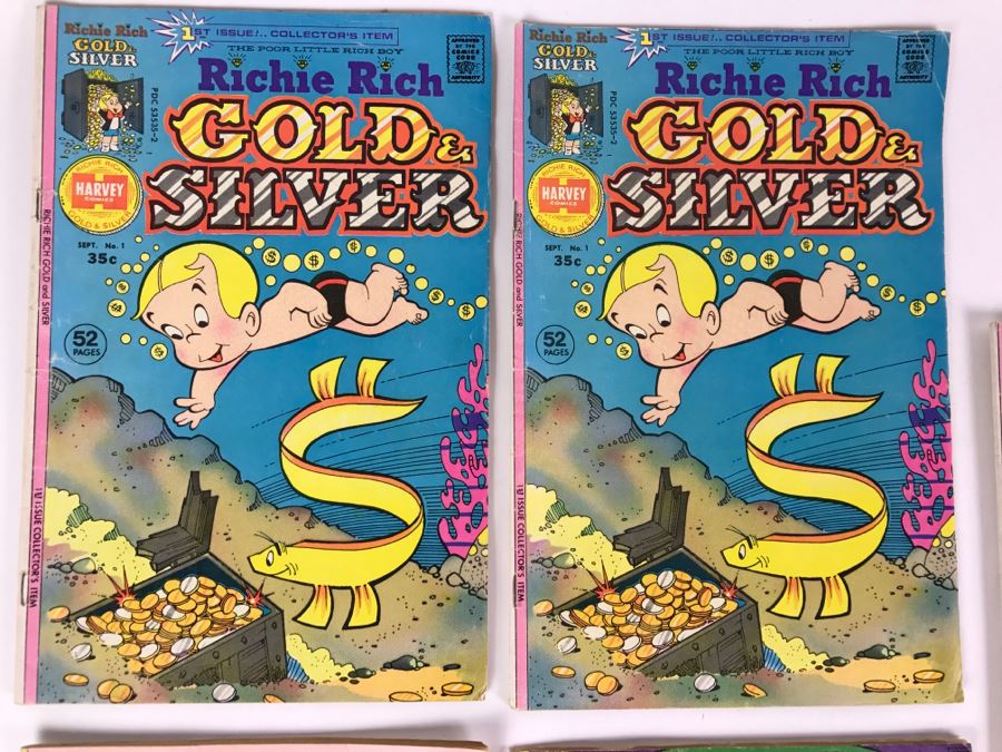 (5) Richie Rich Gold & Silver #1, 1, 3, 6, Richie Rich Dot #1 Comic Books [Photo 2]