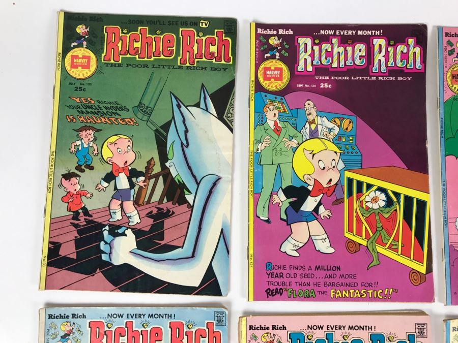 (8) Richie Rich #133, 134, 135, 138, 141, 142, 143, 144 Comic Books [Photo 2]