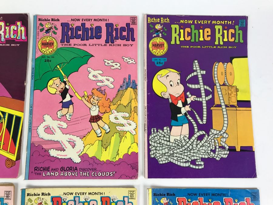 (8) Richie Rich #133, 134, 135, 138, 141, 142, 143, 144 Comic Books [Photo 5]