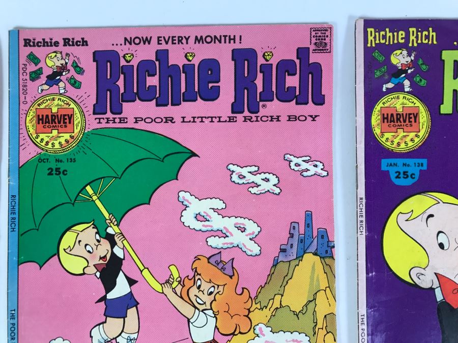 (8) Richie Rich #133, 134, 135, 138, 141, 142, 143, 144 Comic Books [Photo 6]