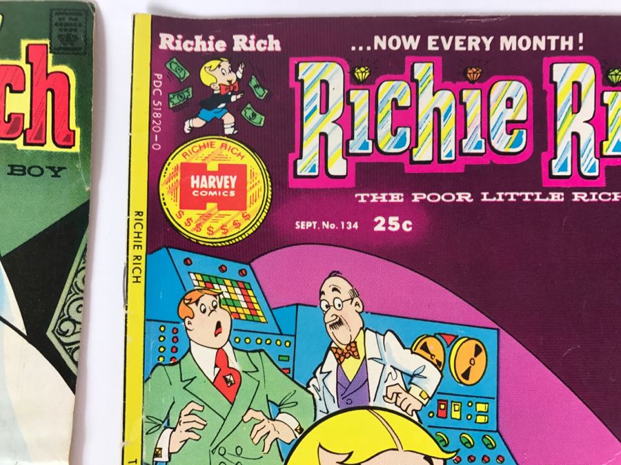 (8) Richie Rich #133, 134, 135, 138, 141, 142, 143, 144 Comic Books [Photo 4]