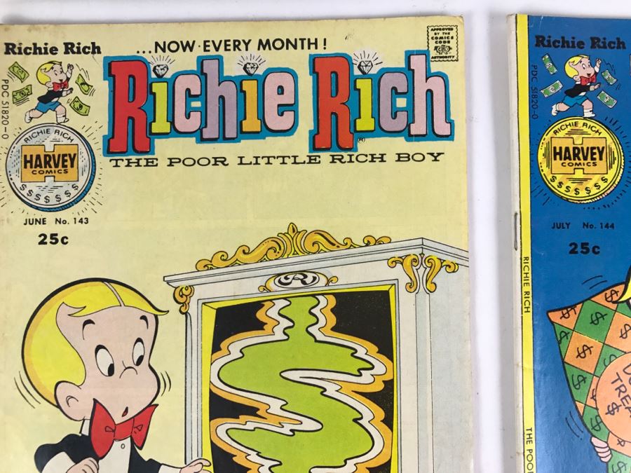 (8) Richie Rich #133, 134, 135, 138, 141, 142, 143, 144 Comic Books [Photo 10]