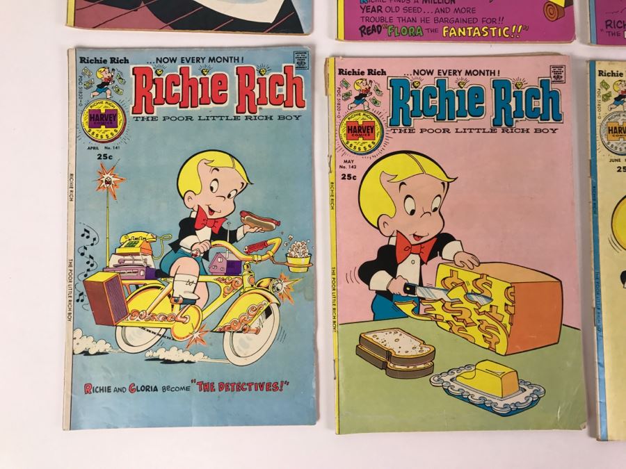 (8) Richie Rich #133, 134, 135, 138, 141, 142, 143, 144 Comic Books [Photo 7]