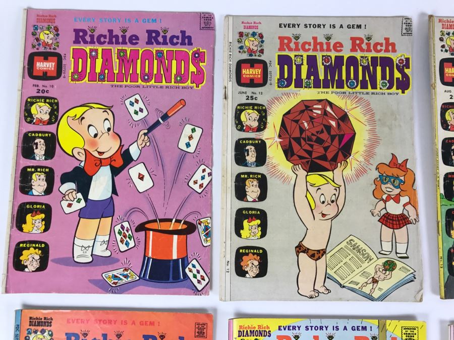 (9) Richie Rich Diamonds #10, 12, 13, 14, 16, 17, 19, 22, 24 Comic Books [Photo 2]