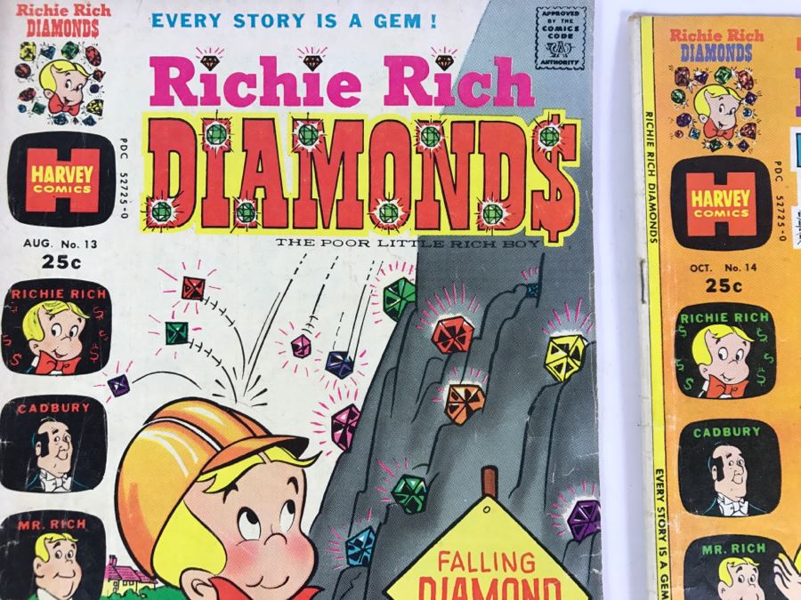 (9) Richie Rich Diamonds #10, 12, 13, 14, 16, 17, 19, 22, 24 Comic Books [Photo 5]