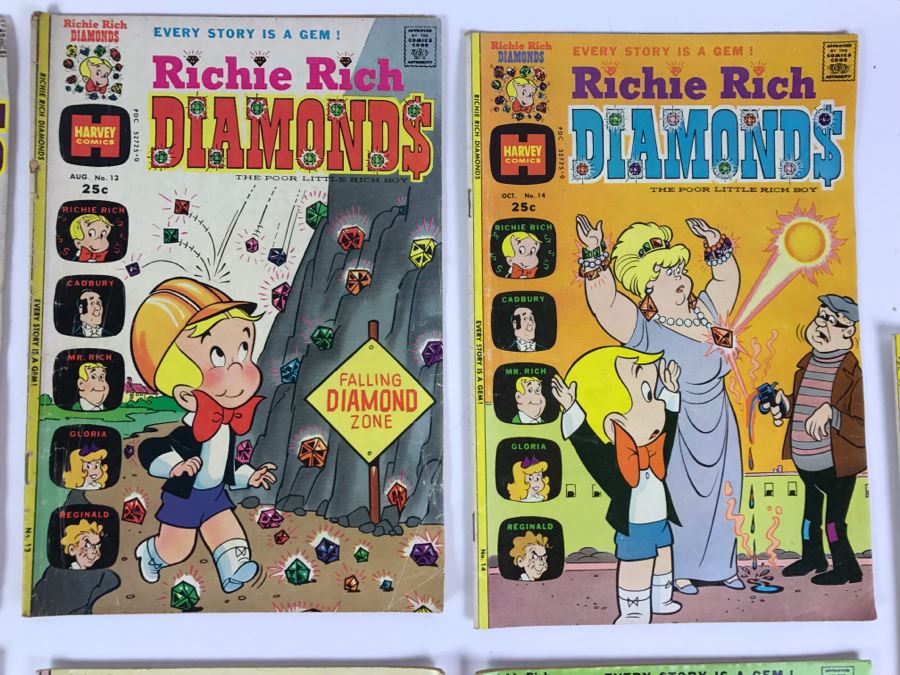 (9) Richie Rich Diamonds #10, 12, 13, 14, 16, 17, 19, 22, 24 Comic Books [Photo 4]