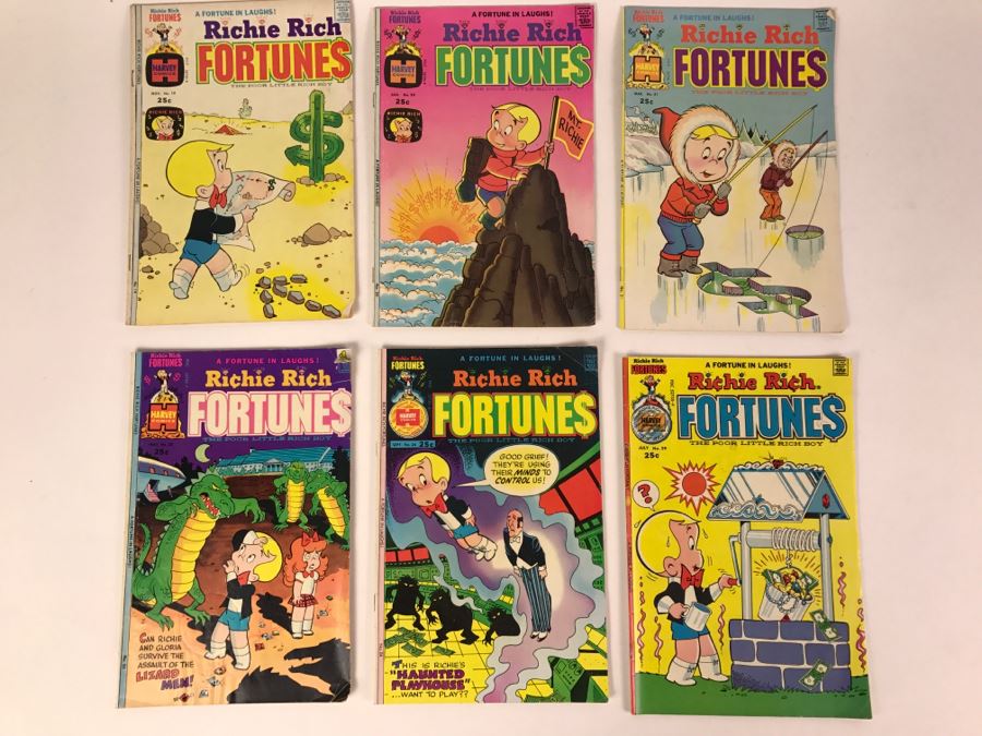 (6) Richie Rich Fortunes #19, 20, 21, 22, 24, 29 Comic Books [Photo 1]