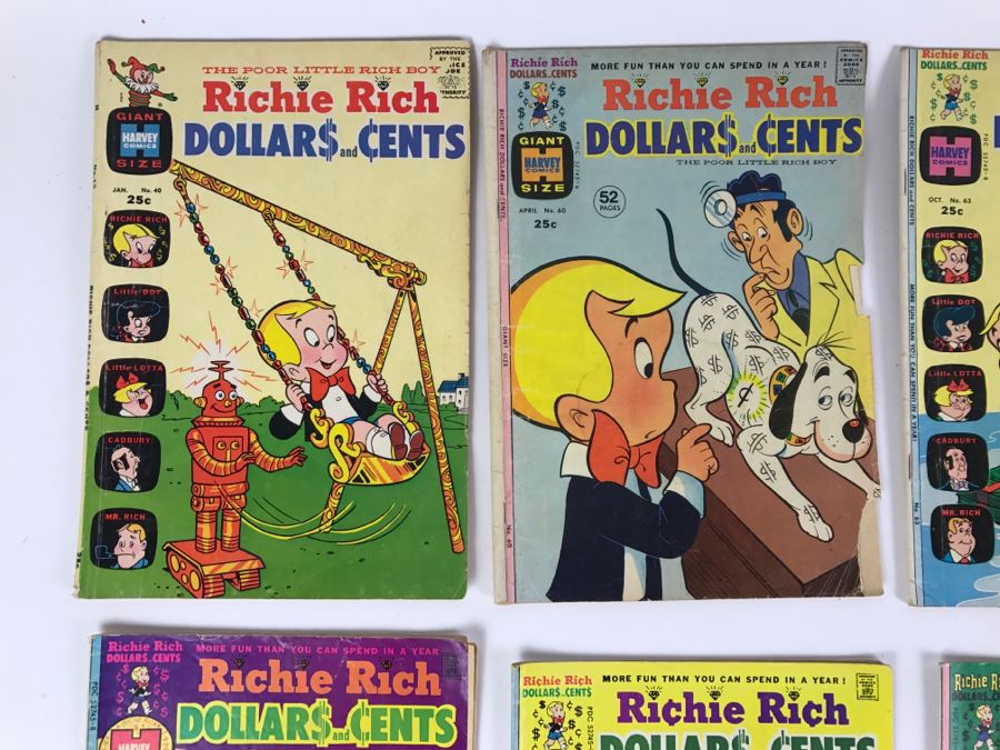 (9) Richie Rich Dollars And Cents #40, 60, 63, 64, 66, 67, 69, 70, 71 Comic Books [Photo 2]