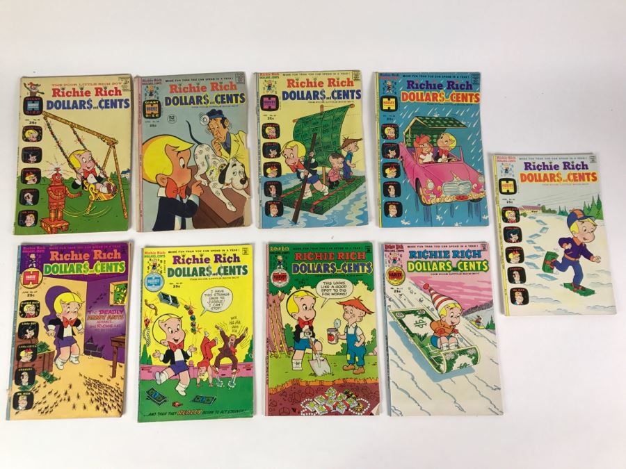 (9) Richie Rich Dollars And Cents #40, 60, 63, 64, 66, 67, 69, 70, 71 Comic Books [Photo 1]