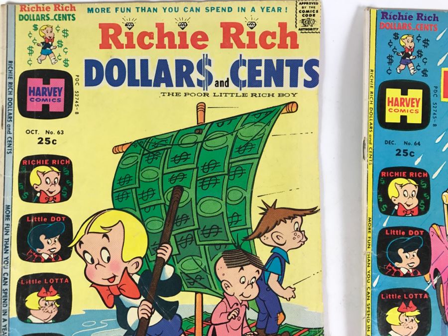 (9) Richie Rich Dollars And Cents #40, 60, 63, 64, 66, 67, 69, 70, 71 Comic Books [Photo 5]