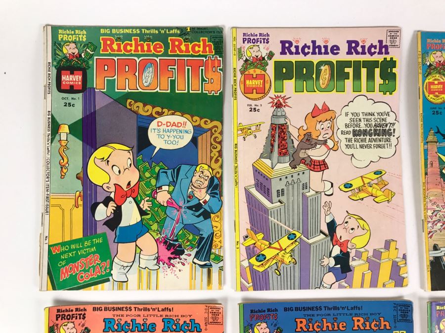 (8) Richie Rich Profits #1, 3, 5, 6, 7, 9, 10, 11 Comic Books [Photo 2]