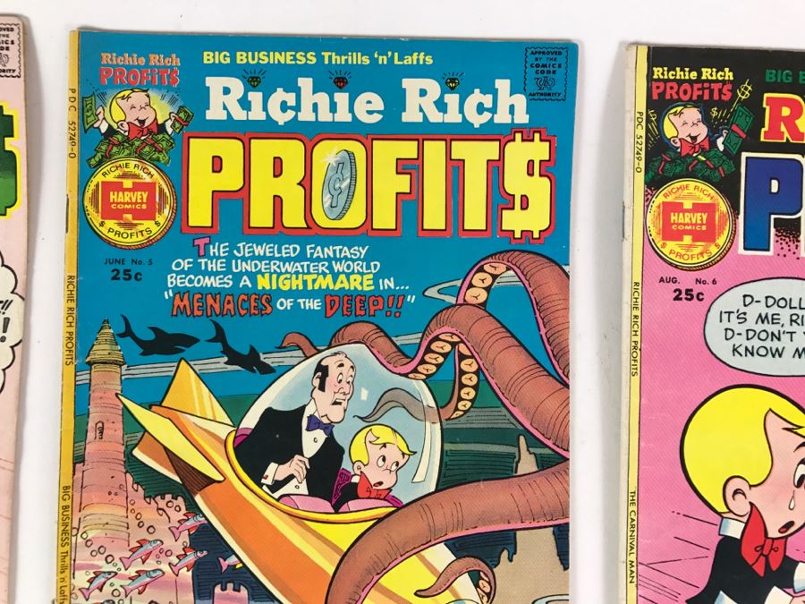 (8) Richie Rich Profits #1, 3, 5, 6, 7, 9, 10, 11 Comic Books [Photo 5]