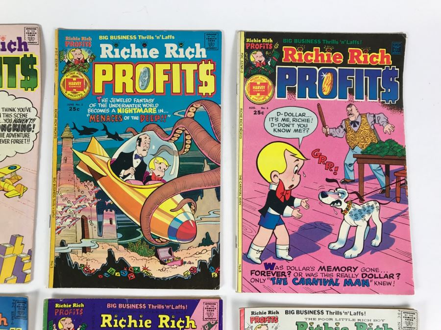 (8) Richie Rich Profits #1, 3, 5, 6, 7, 9, 10, 11 Comic Books [Photo 4]