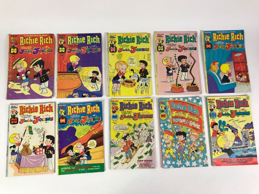 (10) Richie Rich And Jackie Jokers #1, 4, 5, 6, 7, 9, 10, 13, 15, 16 Comic Books [Photo 1]