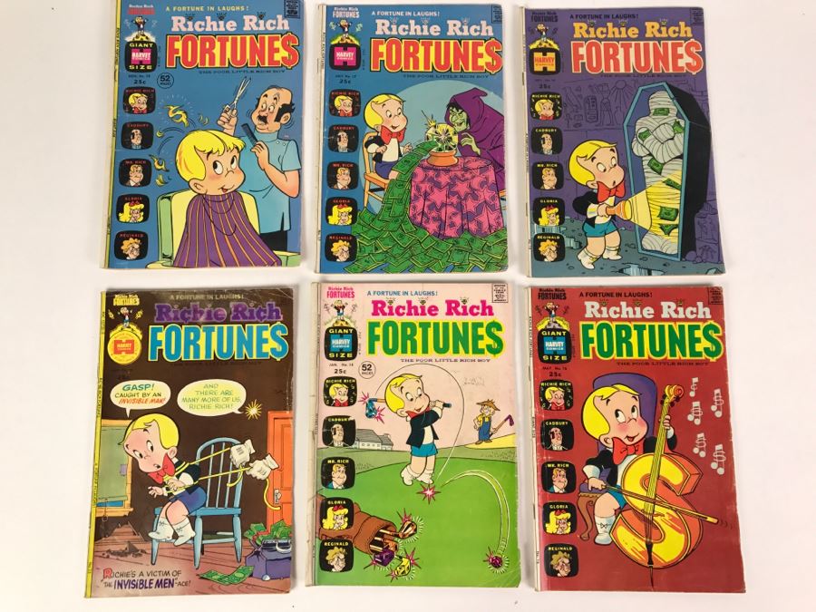 (6) Richie Rich Fortunes #13, 17, 18, 23, 14, 16 Comic Books [Photo 1]