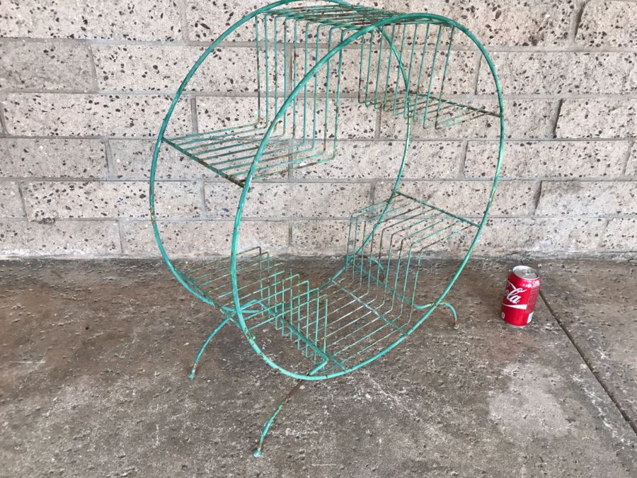 Mid-Century Modern Metal Vinyl Record Rack Or Shelf - Doesn't Include Records 12'W X 14'H x 10'D [Photo 6]