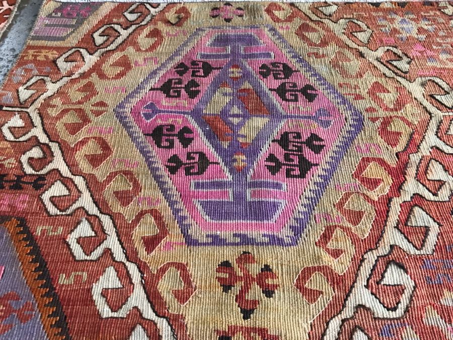 Pair Of Vintage Turkish Kilim Wool Rugs 2'7' X 4' And 2'7' X 3'10' [Photo 7]
