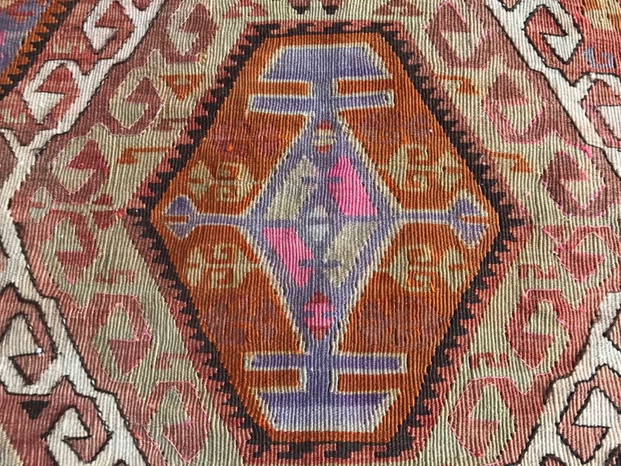 Pair Of Vintage Turkish Kilim Wool Rugs 2'7' X 4' And 2'7' X 3'10' [Photo 5]