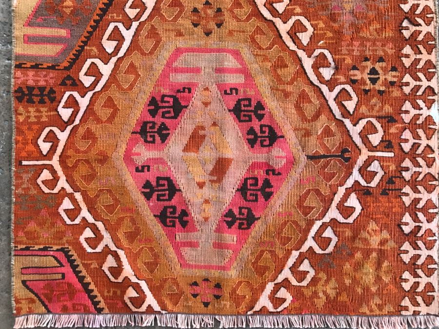 Pair Of Vintage Turkish Kilim Wool Rugs 2'7' X 4' And 2'7' X 3'10' [Photo 11]