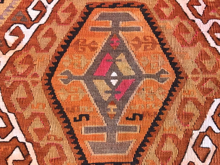 Pair Of Vintage Turkish Kilim Wool Rugs 2'7' X 4' And 2'7' X 3'10' [Photo 14]