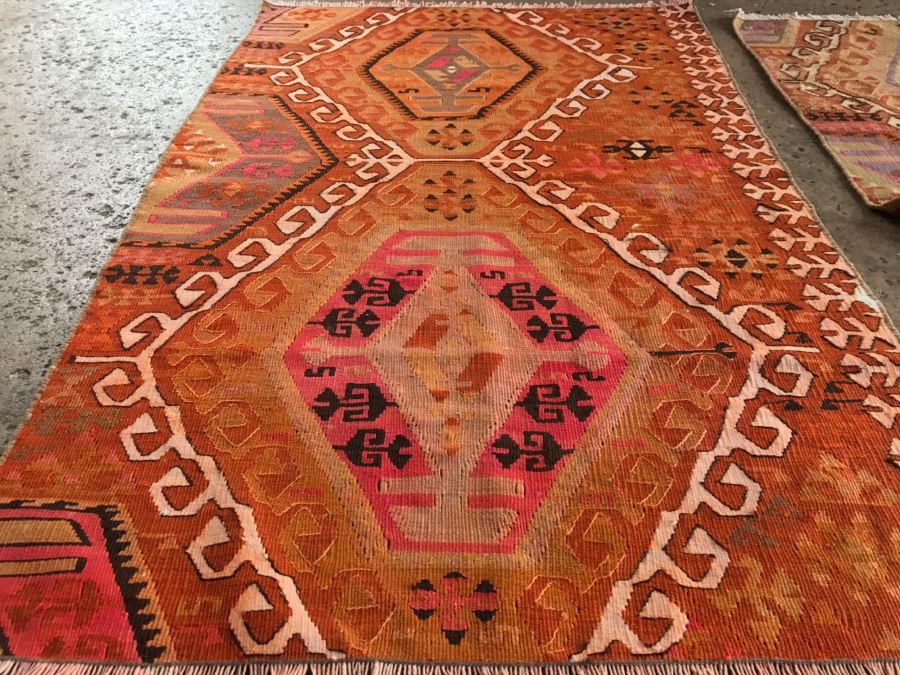 Pair Of Vintage Turkish Kilim Wool Rugs 2'7' X 4' And 2'7' X 3'10' [Photo 17]