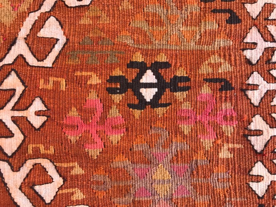Pair Of Vintage Turkish Kilim Wool Rugs 2'7' X 4' And 2'7' X 3'10' [Photo 13]