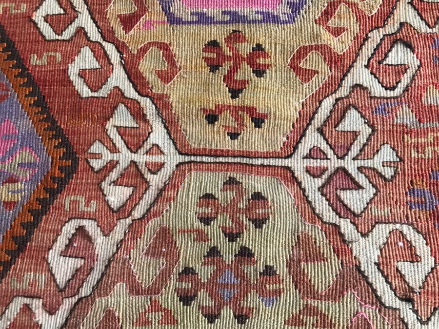 Pair Of Vintage Turkish Kilim Wool Rugs 2'7' X 4' And 2'7' X 3'10' [Photo 6]