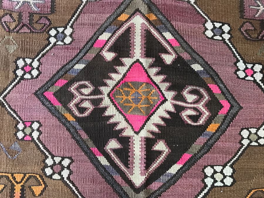 Stunning Vintage Turkish Kilim Wool Rug 5' X 13' - Great Designer Rug [Photo 11]