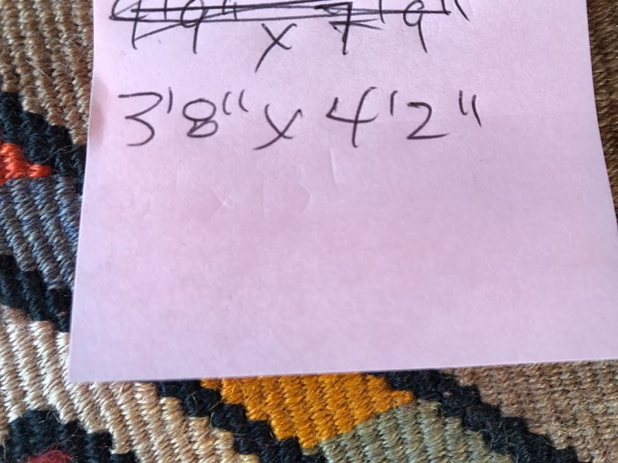 Vintage Turkish Kilim Rug 3'8' X 4'2' [Photo 14]