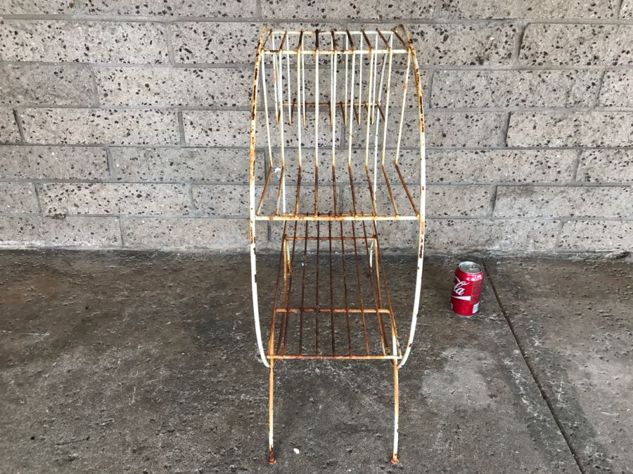 Mid-Century Modern Metal Shelf - 2'1'W X 10'D X 2'4'H [Photo 5]