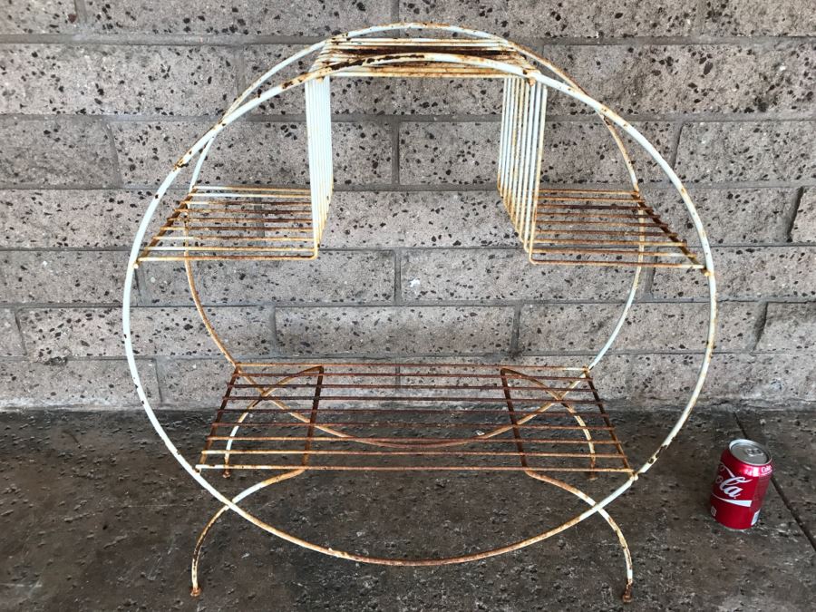 Mid-Century Modern Metal Shelf - 2'1'W X 10'D X 2'4'H [Photo 2]