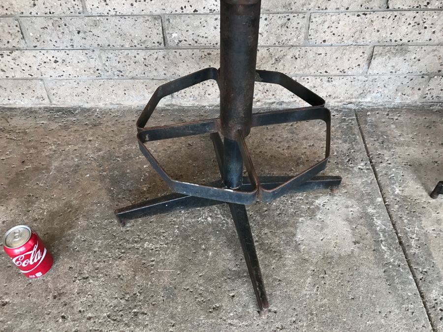 Bent Wood And Metal Crafted Bar Stools - 90 Degree Swivel - 1'7'W X 3'7'H [Photo 8]