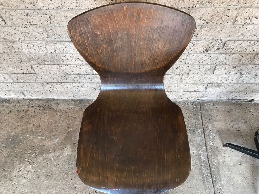 Bent Wood And Metal Crafted Bar Stools - 90 Degree Swivel - 1'7'W X 3'7'H [Photo 5]