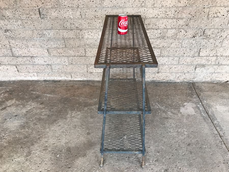Mid-Century Modern Metal 3-Tier Shelf - 3'1'W X 1'2'D X 2'9'H [Photo 5]