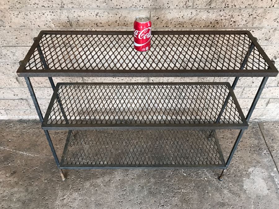 Mid-Century Modern Metal 3-Tier Shelf - 3'1'W X 1'2'D X 2'9'H [Photo 7]