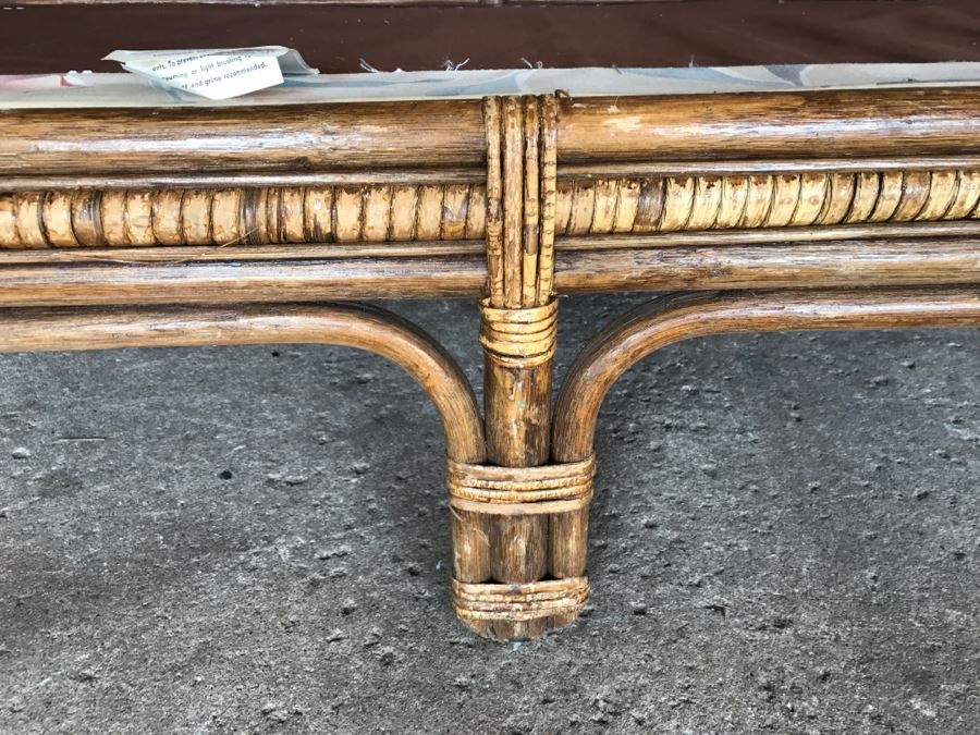 Vintage Rattan Loveseat - Needs Cushions - 5'W X 3'D X 2'10'H [Photo 4]