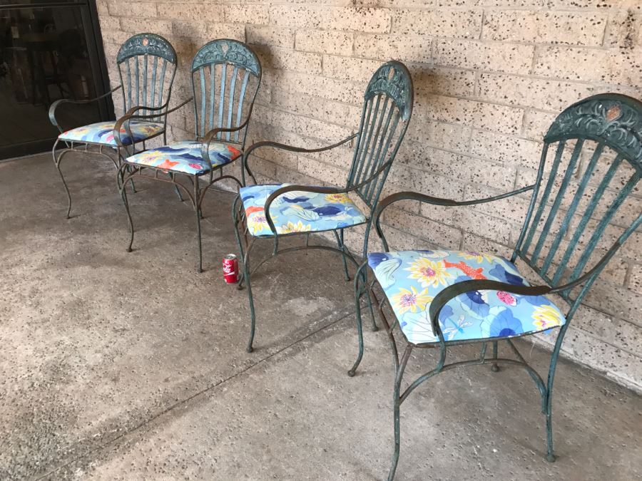 Set Of 4 Outdoor Metal Armchairs - 1'11'W X 2'D X 3'2'H [Photo 3]