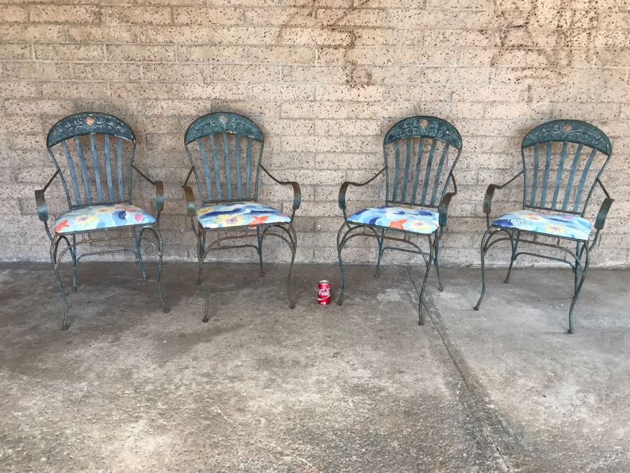 Set Of 4 Outdoor Metal Armchairs - 1'11'W X 2'D X 3'2'H [Photo 1]