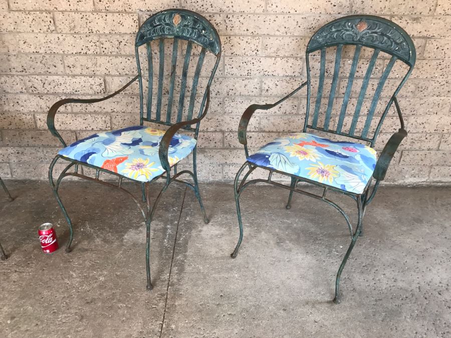 Set Of 4 Outdoor Metal Armchairs - 1'11'W X 2'D X 3'2'H [Photo 2]