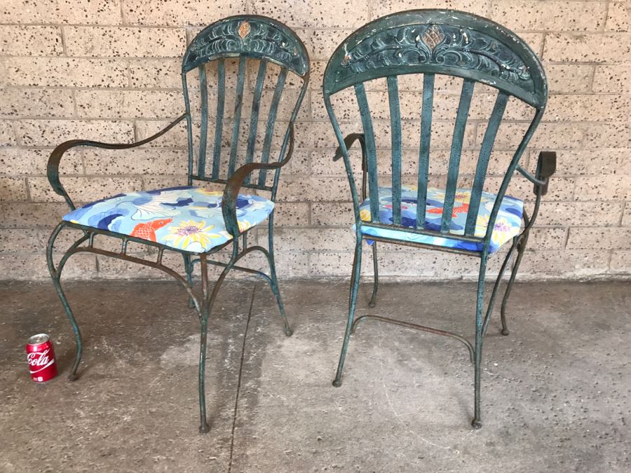 Set Of 4 Outdoor Metal Armchairs - 1'11'W X 2'D X 3'2'H [Photo 7]
